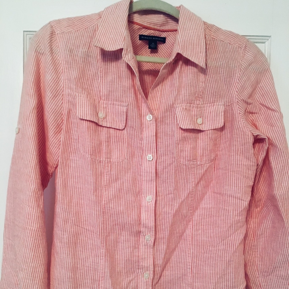 Banana Republic Linen Roll-Up Shirt